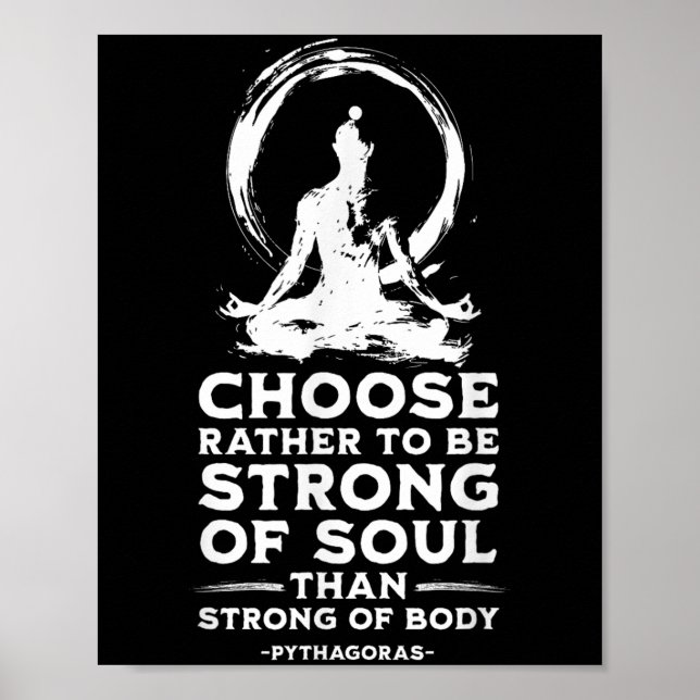 Mindfulness Stoic Philosophy Pythagoras Quote Medi Poster (Front)