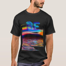 Mindfulness Tshirt JUST BE Neon Blue 3D GIFTS