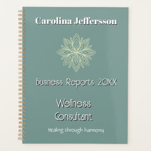 Mindfulness Wellness Consultant Zen Lotus Teal Planner