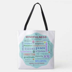 Mindfulness Word Jumble Tote Bag