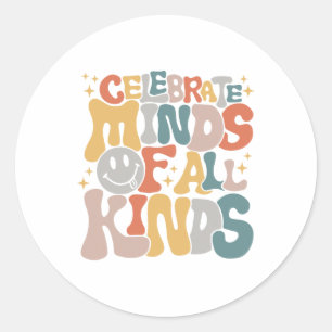 Minds Of All Kinds Mental Health Autism Awareness  Classic Round Sticker