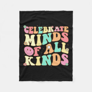 Minds Of All Kinds Mental Health Autism Awareness Fleece Blanket