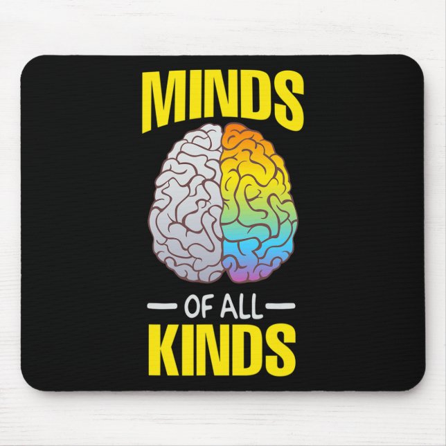 Minds Of All Kinds Neurodiversity AHDH LD Awarenes Mouse Pad (Front)