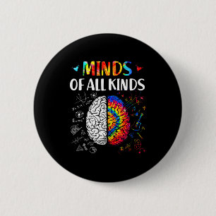 Minds Of All Kinds Neurodiversity Autism Awareness 6 Cm Round Badge
