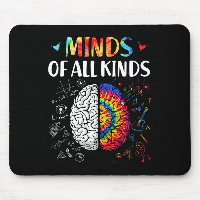Minds Of All Kinds Neurodiversity Autism Awareness Mouse Pad (Front)