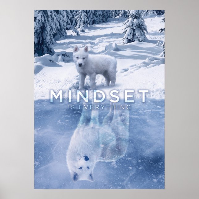 Mindset Is Everything, Arctic Wolf Success Hustle Poster (Front)