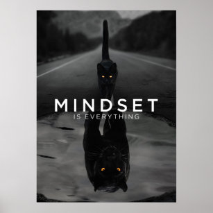 Mindset Is Everything - Black Cat Panther Water Poster
