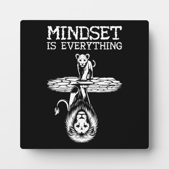 Mindset Is Everything, Cat Lion - Gym, Success Plaque (Front)