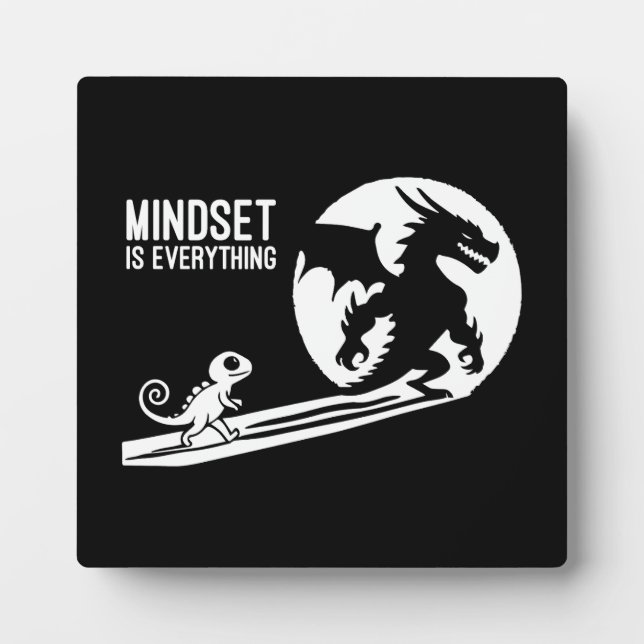 Mindset Is Everything, Dragon - Success Motivation Plaque (Front)