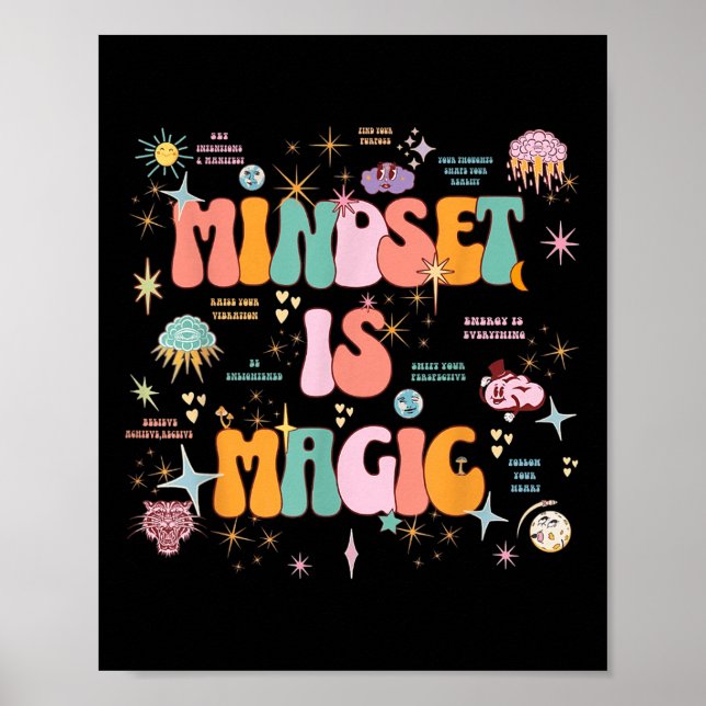 Mindset Is Magic Self Care Mental Health Awareness Poster (Front)