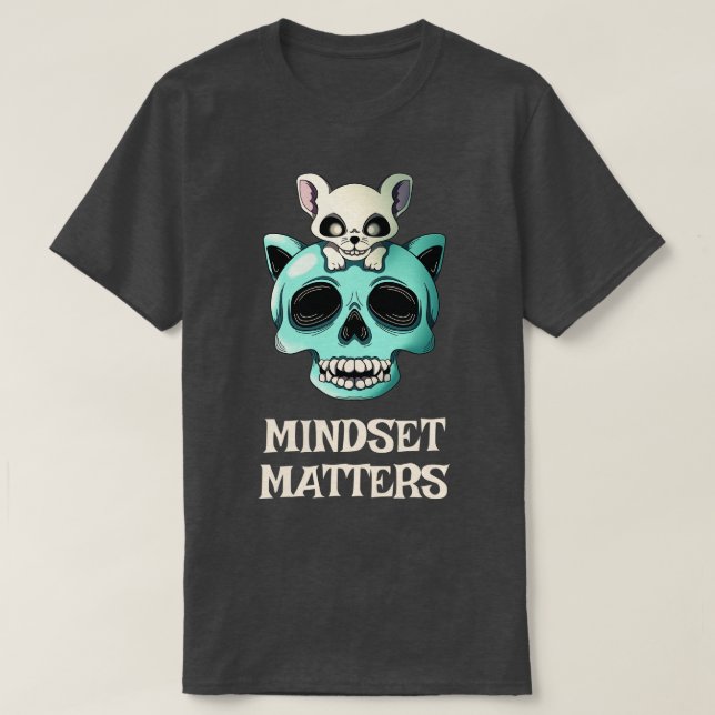 Mindset Matters Cat Mouse Motivation T-Shirt (Design Front)