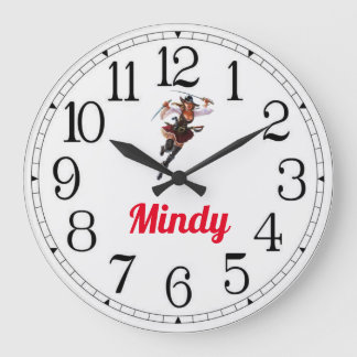 Mindy's Pirate Girl Large Clock