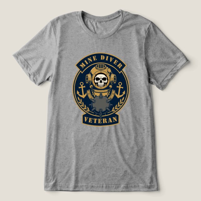 Mine Diver Veteran Underwater Operations Tri-Blend Shirt (Design Front)