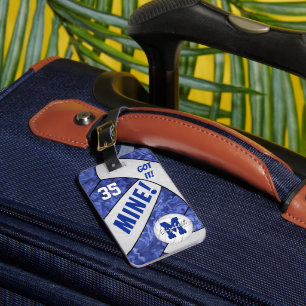 MINE! girls blue white volleyball team gifts Luggage Tag