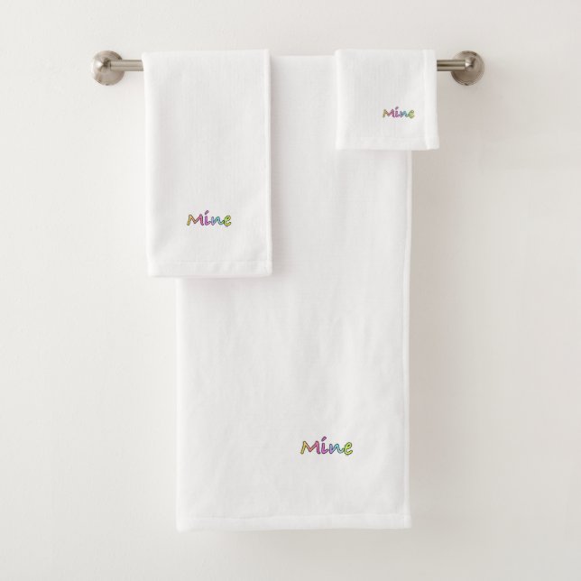 Mine Logo White  Bath Towel Set (Insitu)
