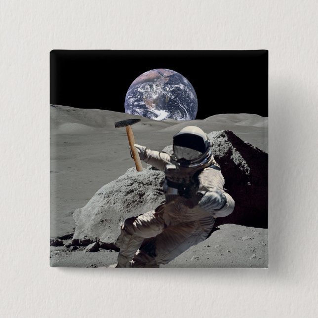 Mine The Moon 15 Cm Square Badge (Front)