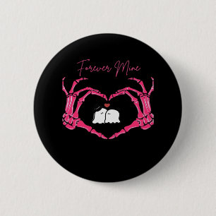 Mine, Valentines Day Classic - Skeleton Hands Hear 6 Cm Round Badge