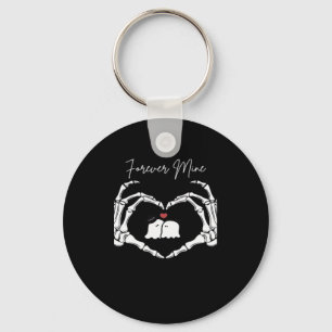 Mine, Valentines Day Classic - Skeleton Hands Hear Key Ring