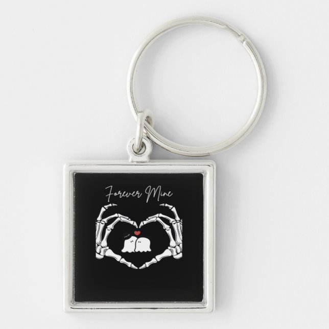 Mine, Valentines Day Classic - Skeleton Hands Hear Key Ring (Front)