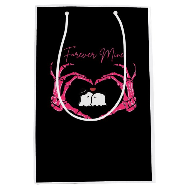 Mine, Valentines Day Classic - Skeleton Hands Hear Medium Gift Bag (Front)