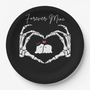 Mine, Valentines Day Classic - Skeleton Hands Hear Paper Plate