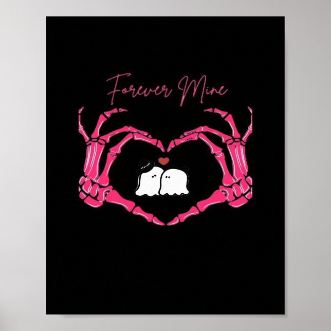 Mine, Valentines Day Classic - Skeleton Hands Hear Poster (Front)