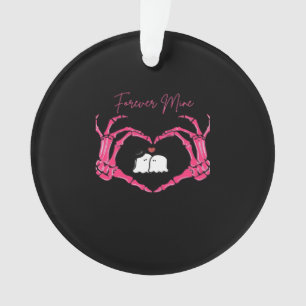 Mine Valentines Day Classic Skeleton Hands Hearts  Ornament