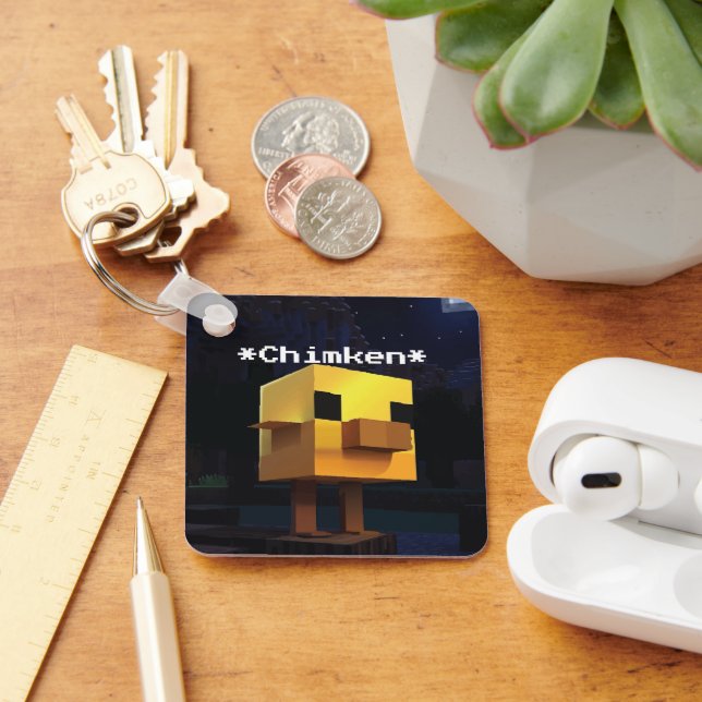 Minecraft Chimken (Personalized) Key Ring (Desk)