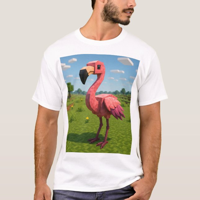 Minecraft flamingo  T-Shirt (Front)