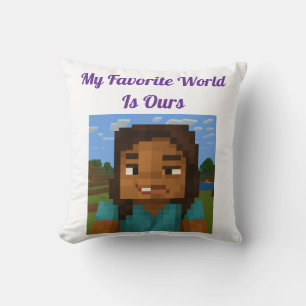 Minecraft-Inspired Gamer Pillow   Pixel Art Couple