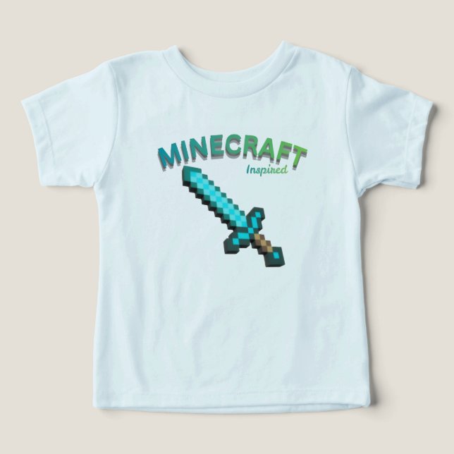 Minecraft Inspired Pixel Sword Gaming T-Shirt (Design Front)