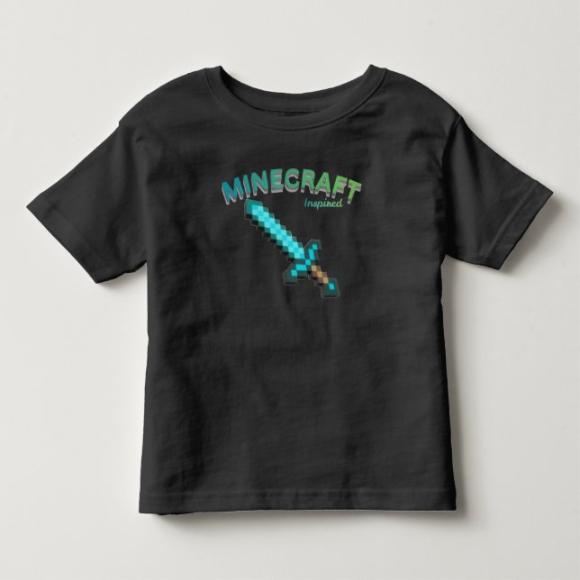 Minecraft Inspired Pixel Sword Gaming T-Shirt (Front)