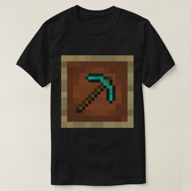 Minecraft Item Frame Diamond Pickaxe  T-Shirt (Design Front)
