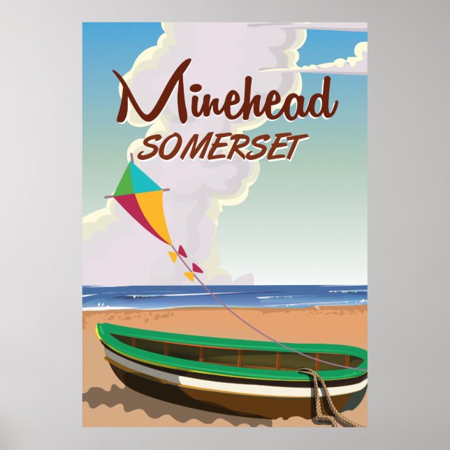 Minehead Somerset vintage travel poster (Front)