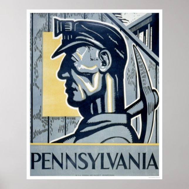 Miner In Pennsylvania 1937 WPA Poster (Front)