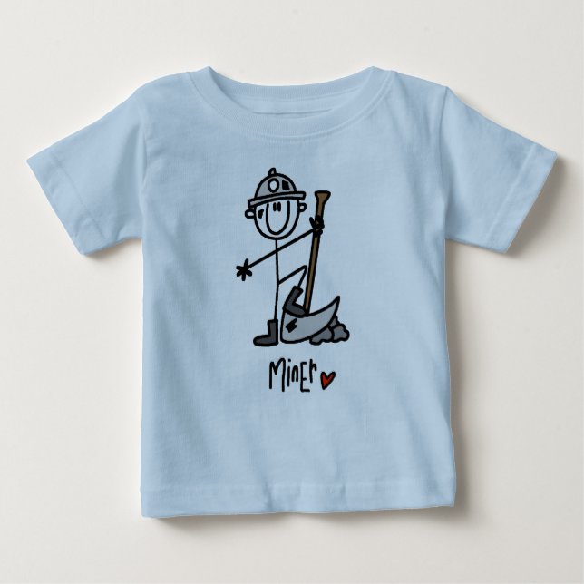 Miner Stick Figure Baby T-Shirt (Front)
