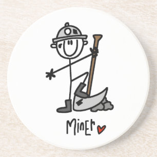 Miner Stick Figure Coaster