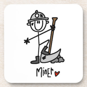 Miner Stick Figure Coaster