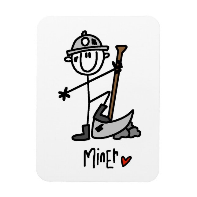 Miner Stick Figure Magnet (Vertical)