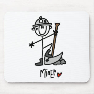 Miner Stick Figure Mouse Pad