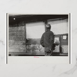 Miner Vintage Photo Foil Holiday Postcard