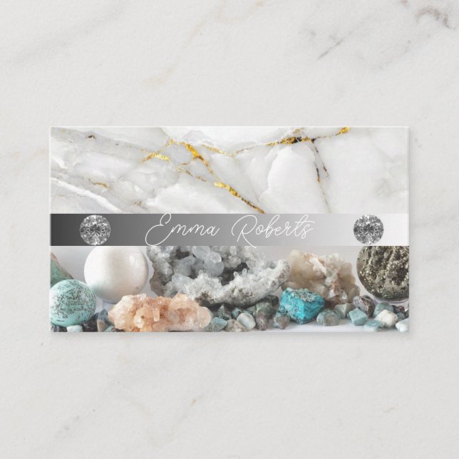 Mineral Amethyst Crystal Quartz Texture Business C Card (Front)