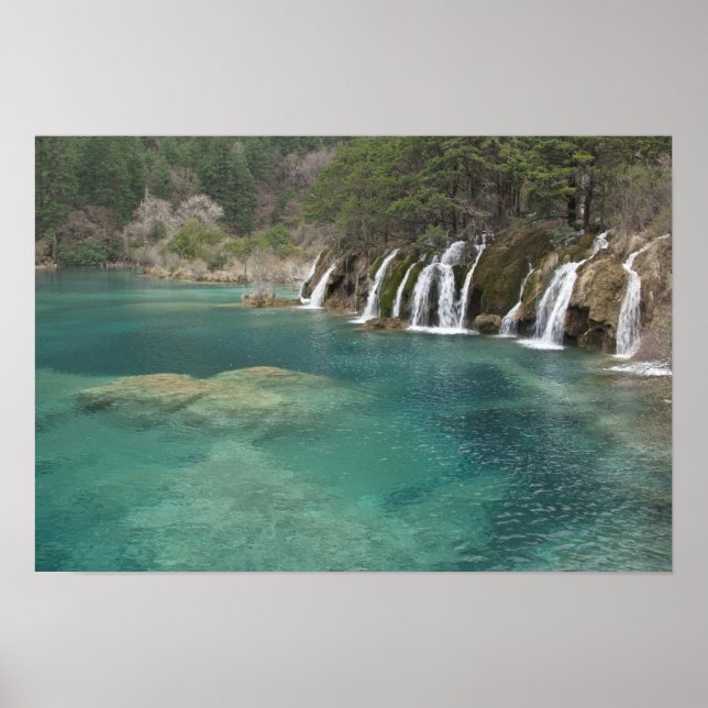 Mineral deposits make waterfalls and clear poster (Front)