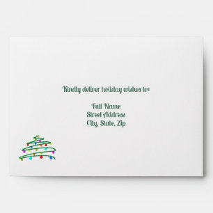 Mineral Green and White Christmas Tree Envelope