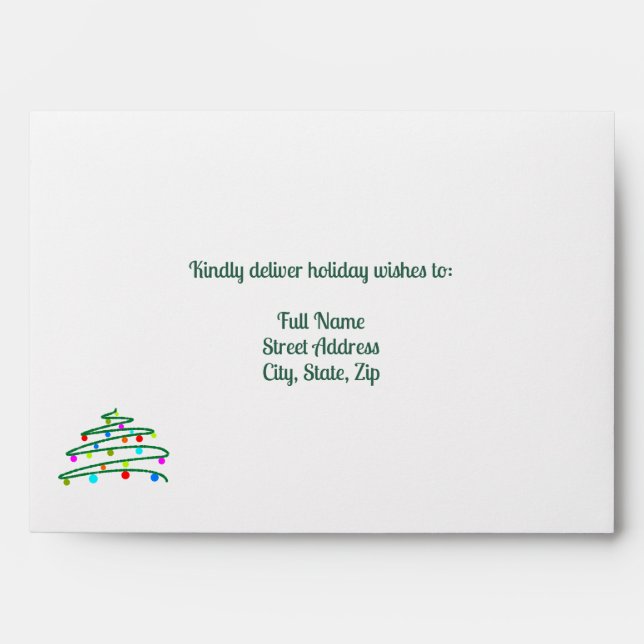 Mineral Green and White Christmas Tree Envelope (Front)