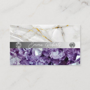 Mineral Purple Amethyst Crystal Quartz Texture Bus Business Card