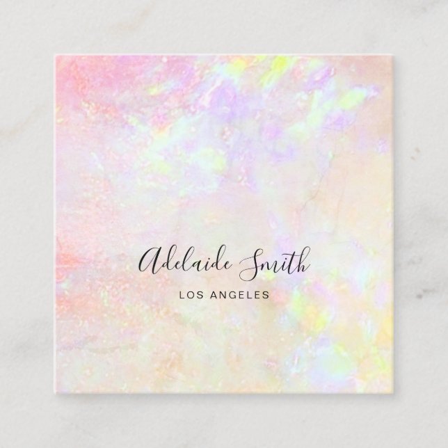 mineral stone photo square business card (Front)