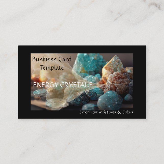 Minerals Crystal Energy Reiki Business Card (Front)