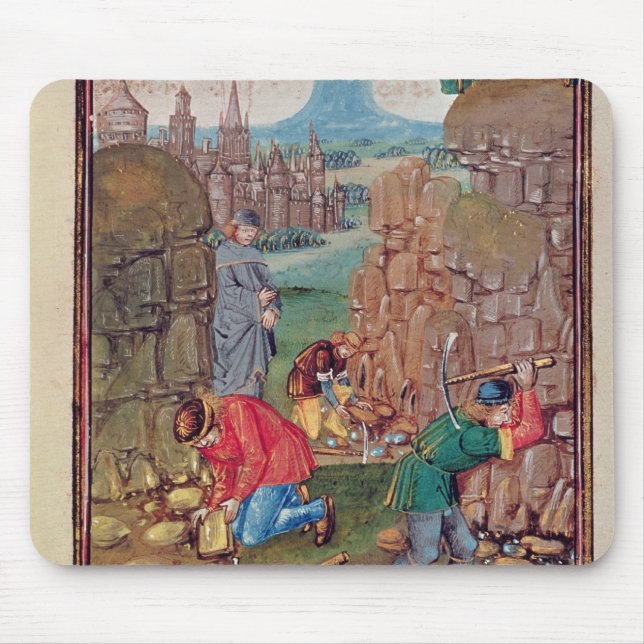 Miners at work, from 'Des Proprietez des Choses' Mouse Pad (Front)