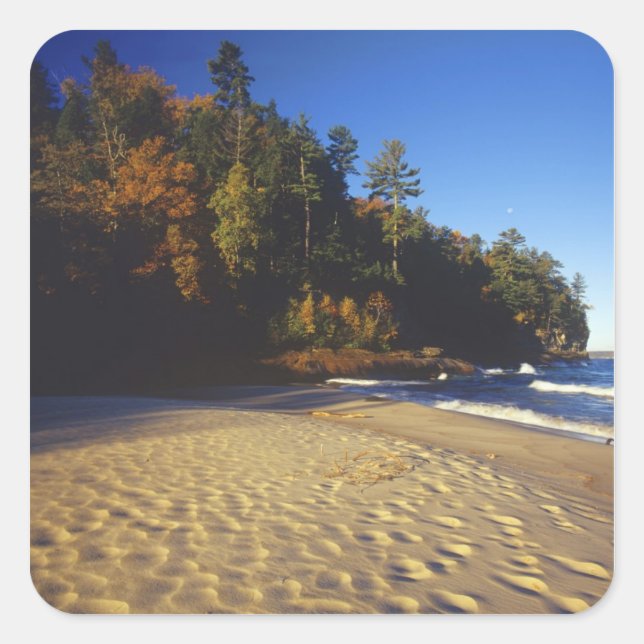 Miners Beach at Pictured Rocks National Square Sticker (Front)